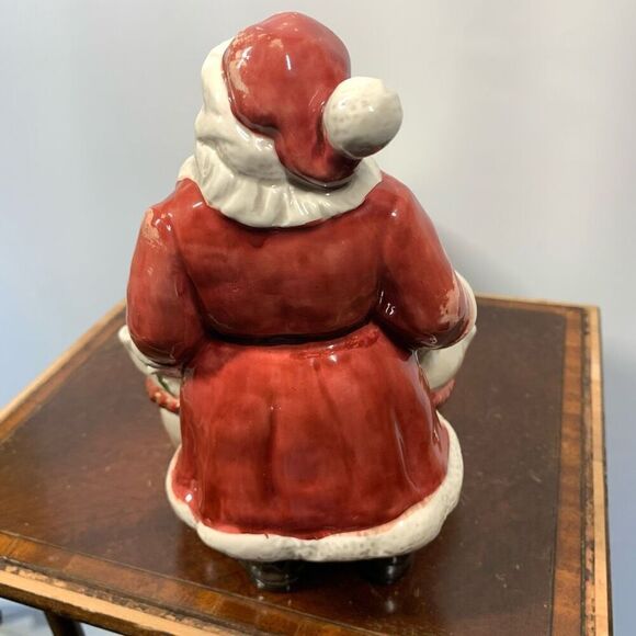 Fitz and Floyd 1987 Ceremic Santa Christmas Decorative Dish Red White  8"x12" - Picture 6 of 10